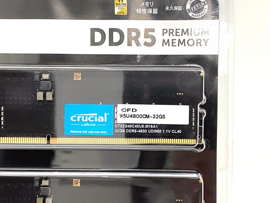 CFDからCrucialメモリ採用DDR5-4800定格デスクトップ向け「W5U4800CM
