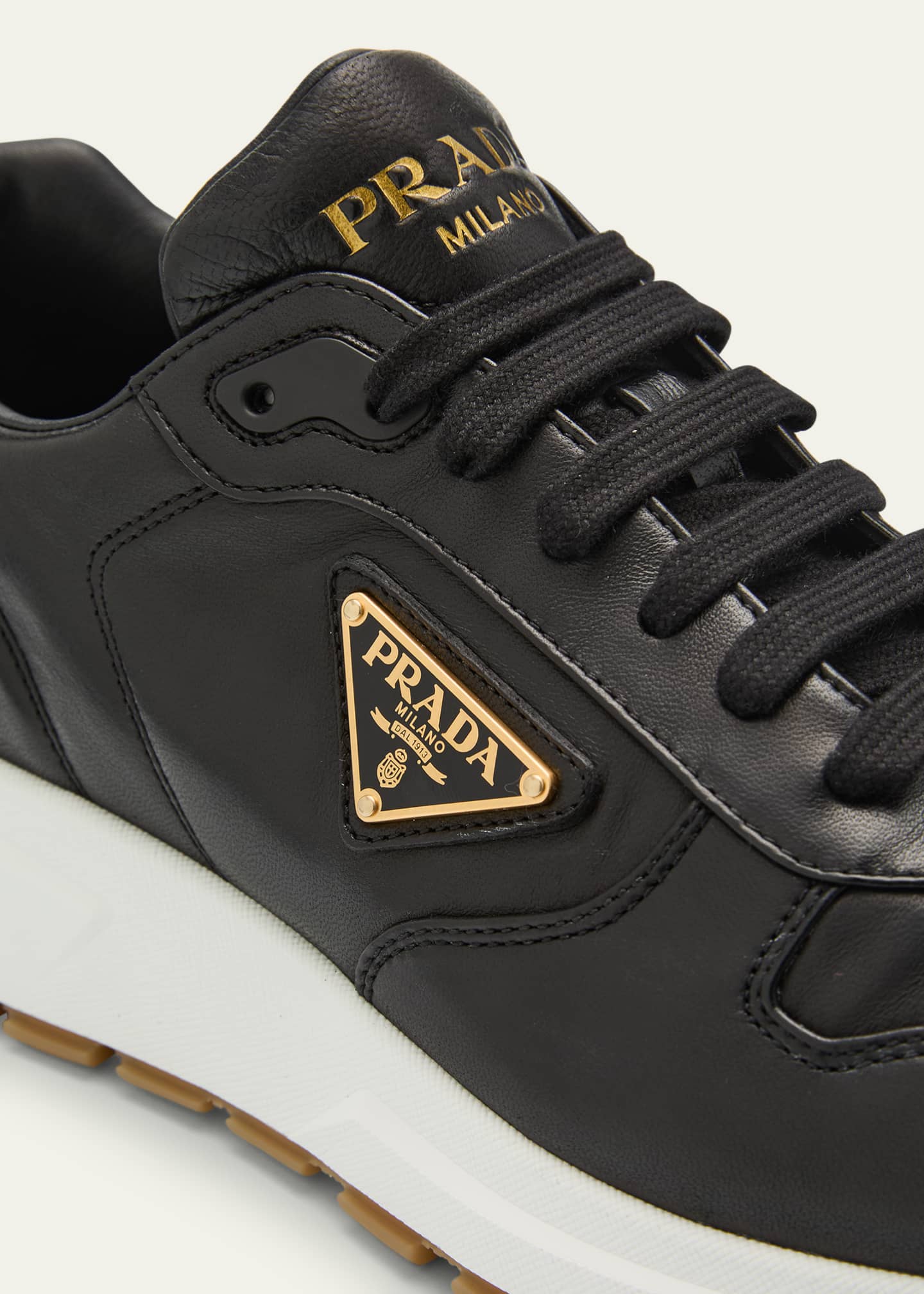 Prada Men's Prax Napa Leather Low-Top Sneakers - Bergdorf Goodman