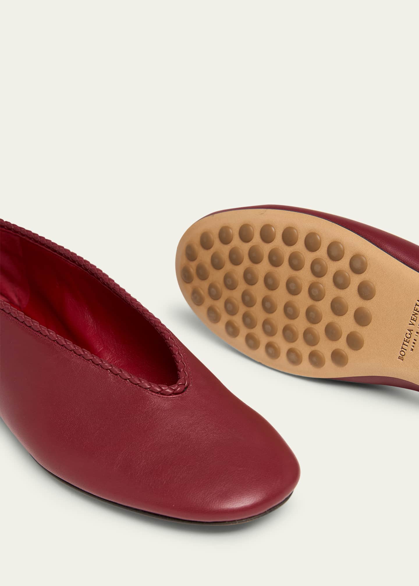 Bottega Veneta Lagoon Nappa Leather Ballerina Flats - Bergdorf Goodman