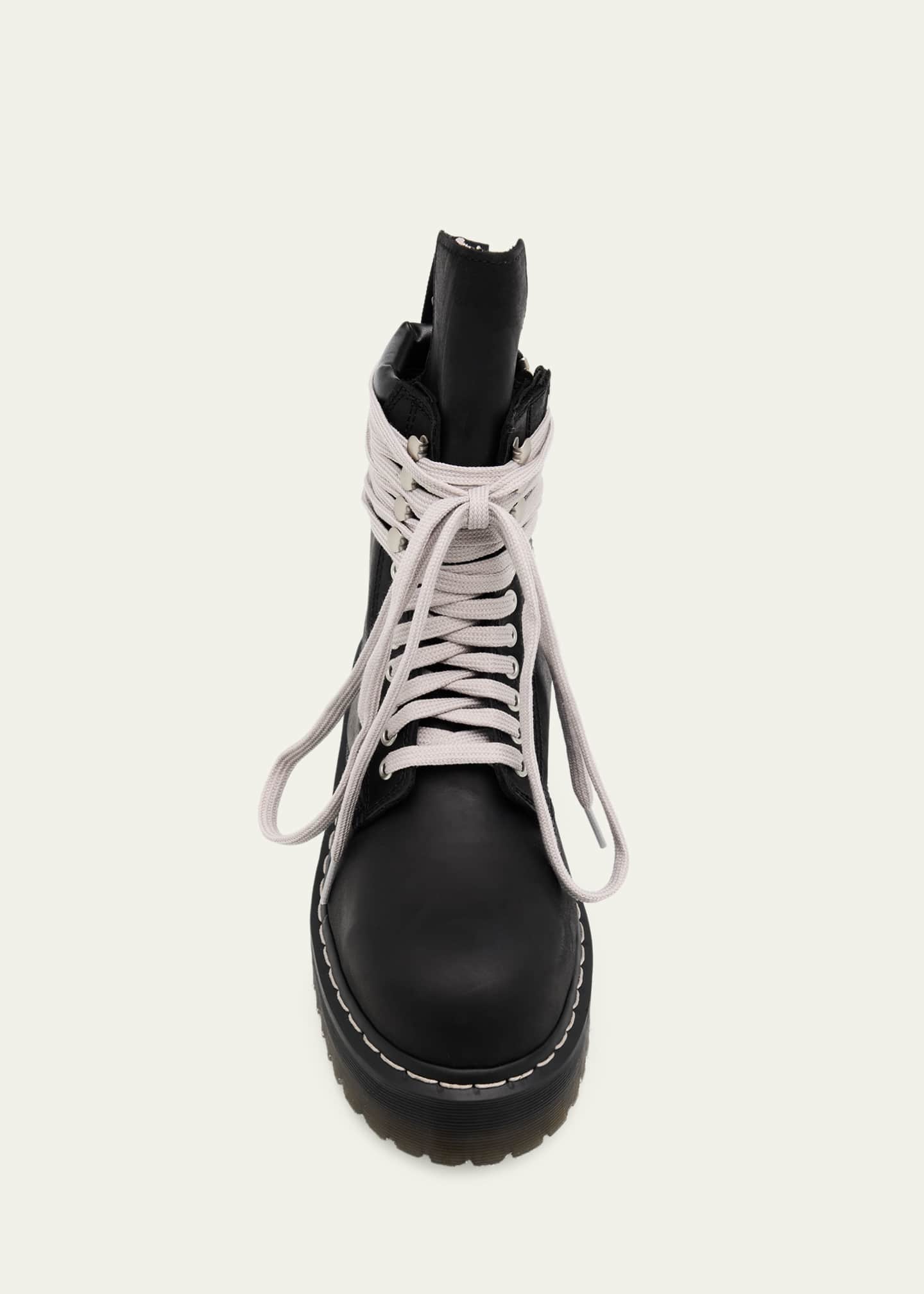 Rick Owens x Dr. Martens Quad Sole Steel Toe Leather Ankle Boots