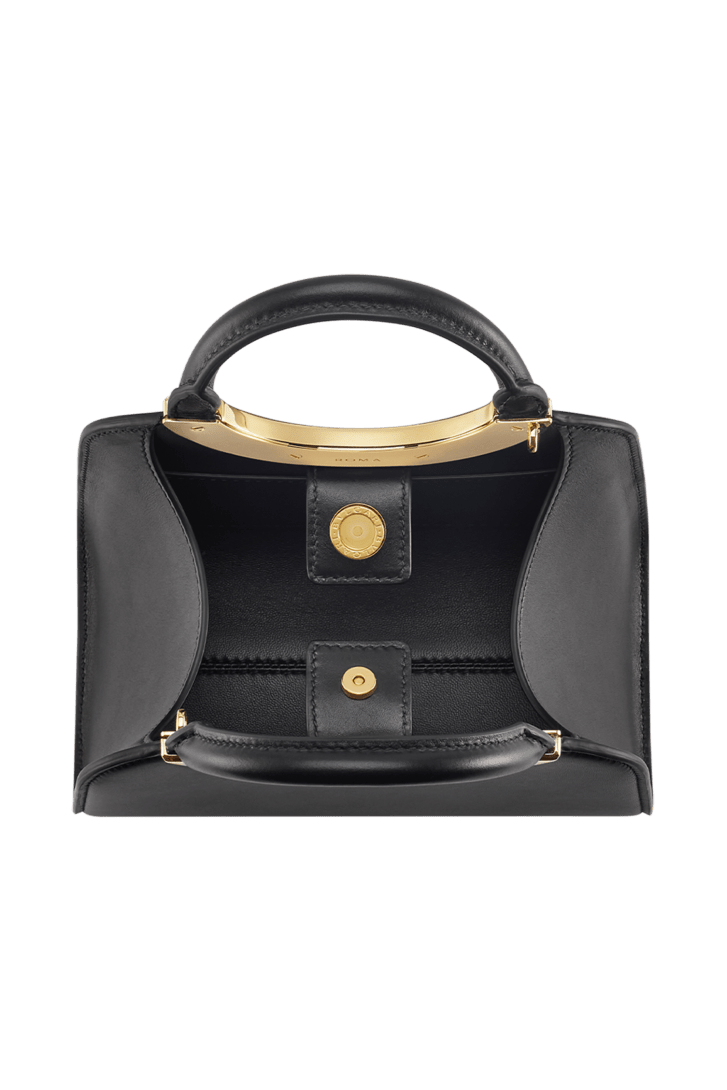 Black Calf leather Bvlgari Roma Mini Top Handle Bag 294294 | Bvlgari