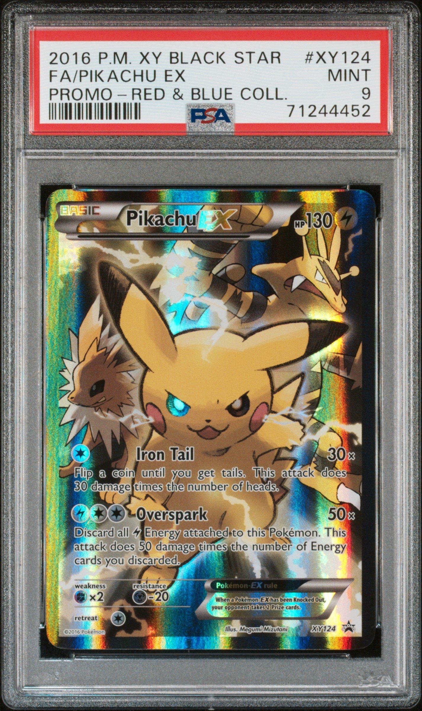 2016 Pokemon Xy Black Star Promo Xy124 Full Art/pikachu Ex Red