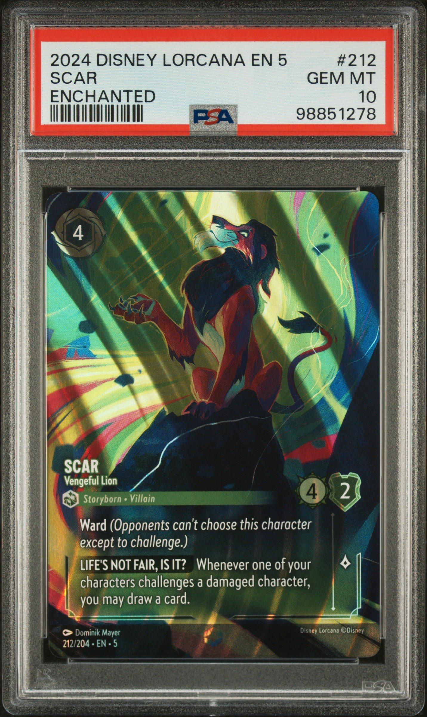 2024 Disney Lorcana En 5-shimmering Skies 212 Scar - Vengeful Lion