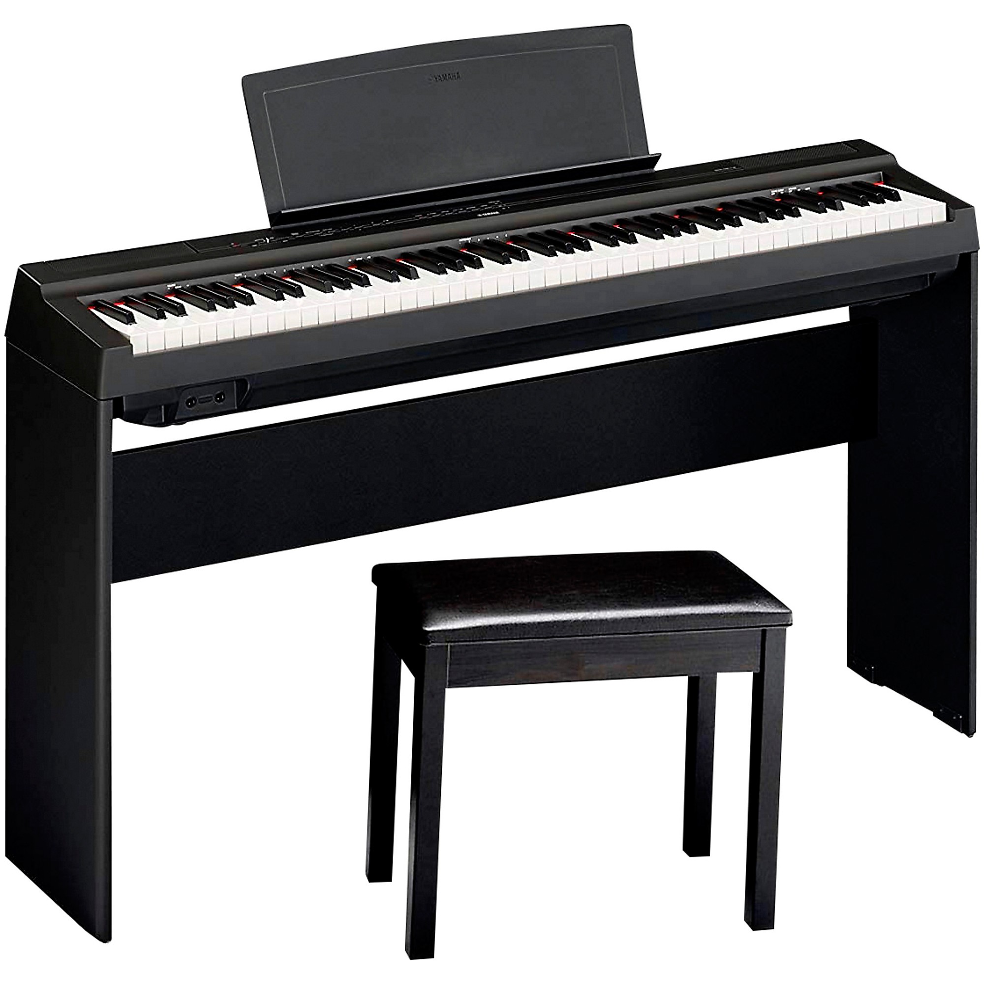 Yamaha - P-125ABLB Digital Piano With Wooden Stand and Bench