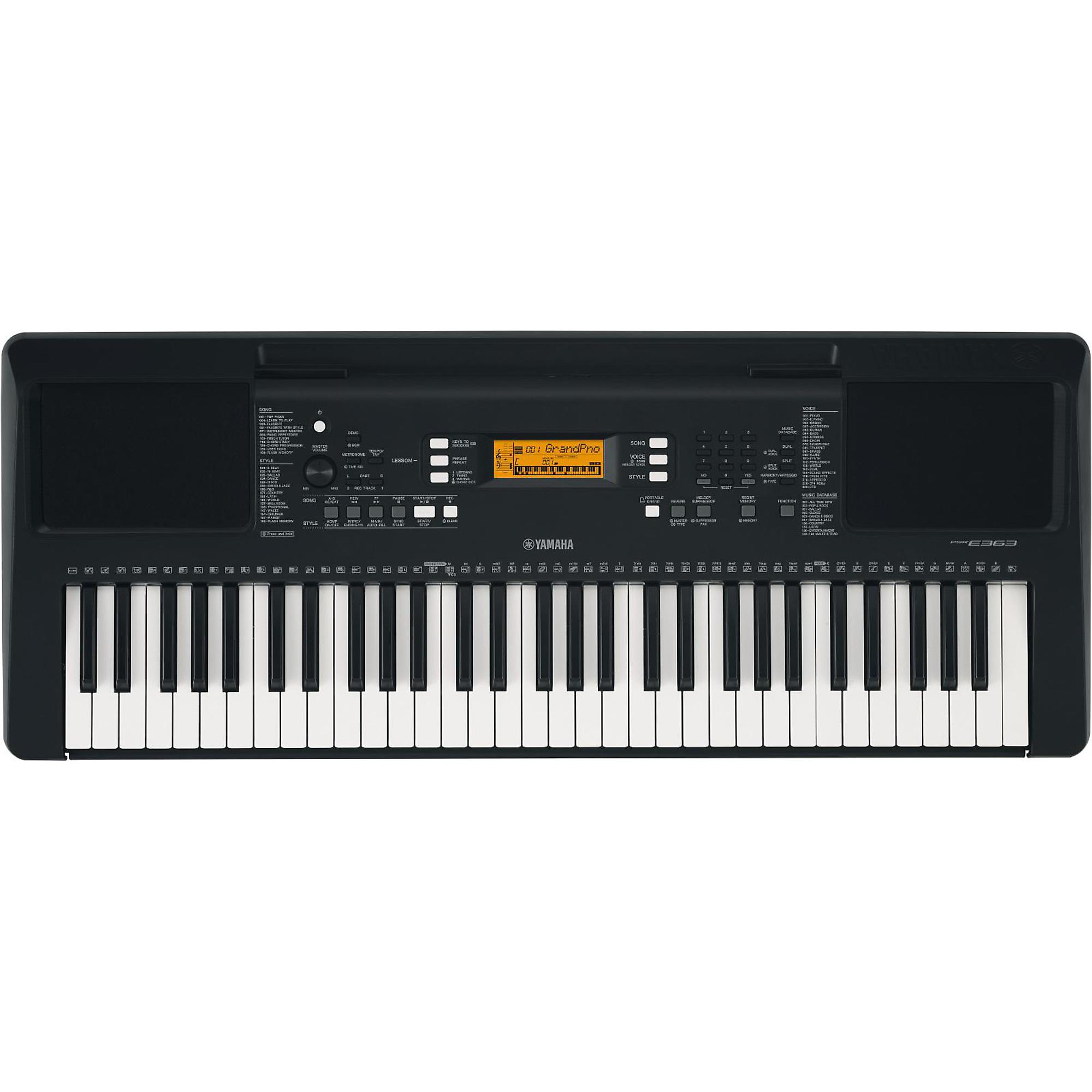 Open Box Yamaha PSR-E363 61-Key Portable Keyboard Black