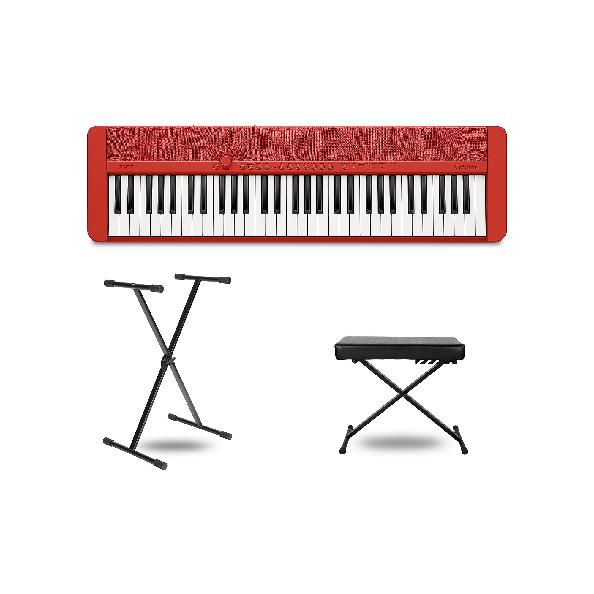 Casio Casiotone CT-S1 Keyboard With Stand and Bench Red | Guitar