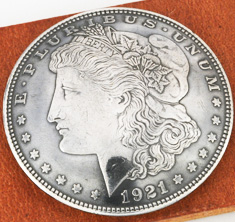 オールドモーガンコインコンチョ1921＜時価＞（いぶし銀タイプB）XF/AU