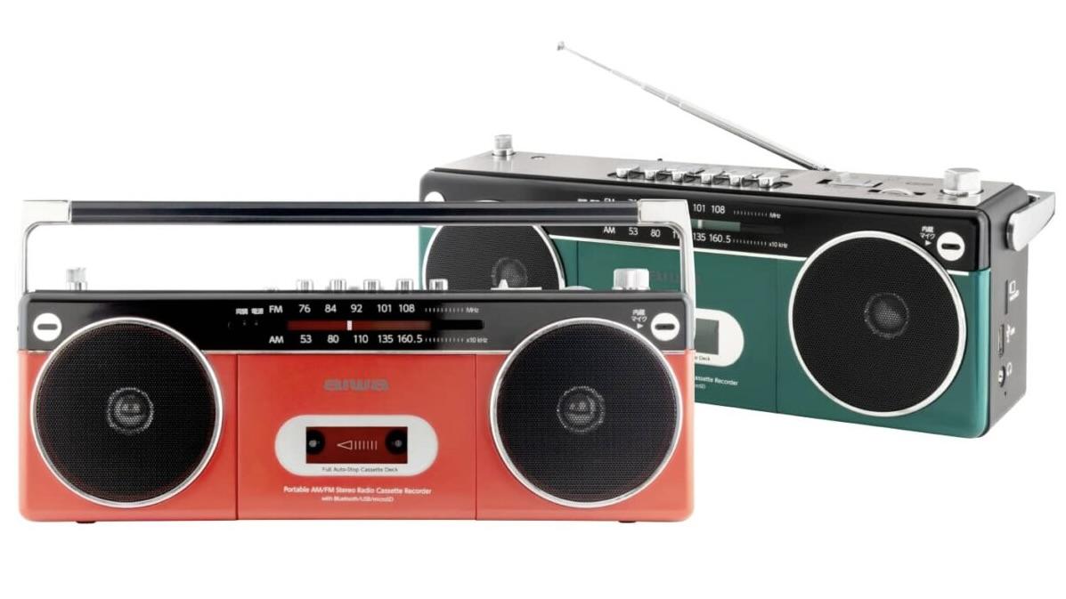 AIWA アイワ CS-J20 ラジカセ 赤 昭和レトロ AIWA 昭和のカセット