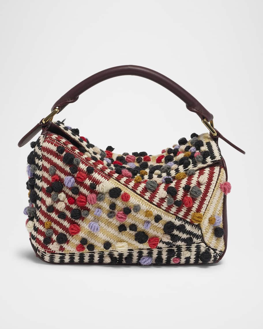 Loewe x Albers Puzzle Small Dot Shoulder Bag in Wool Textile