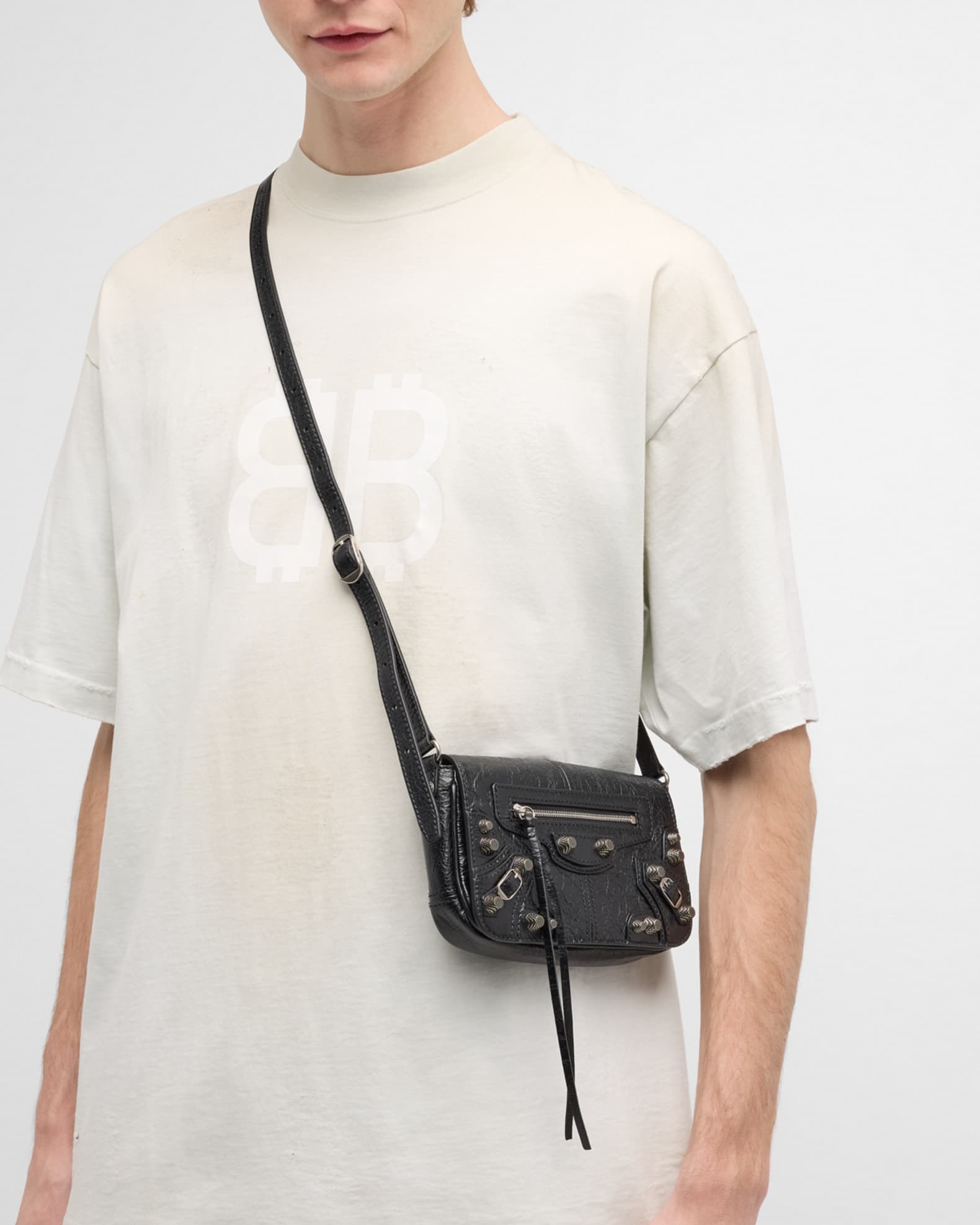 Balenciaga Men's Le Cagole Mini Flap Crossbody Bag | Neiman Marcus