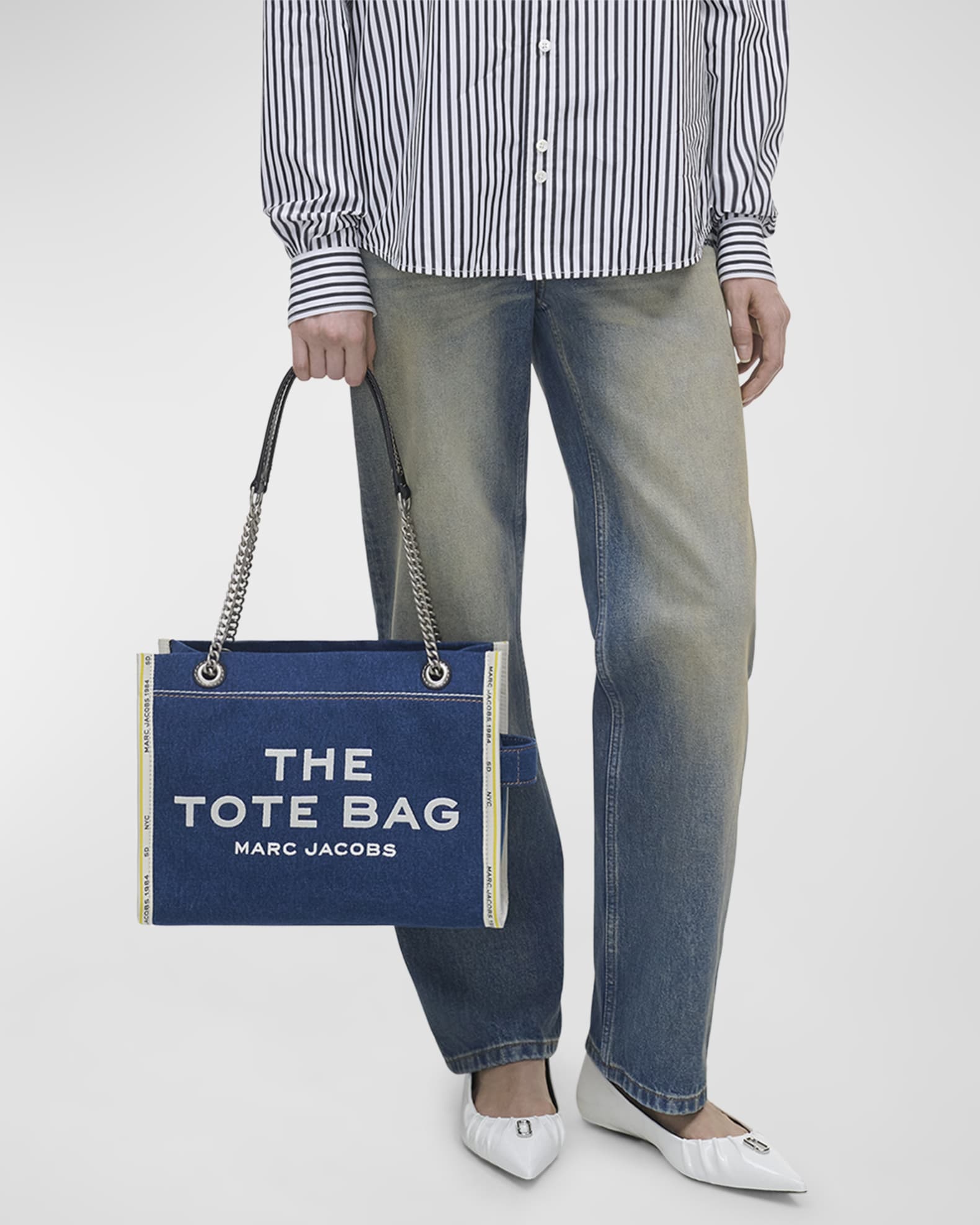 Marc Jacobs The Denim Chain Medium Tote Bag | Neiman Marcus
