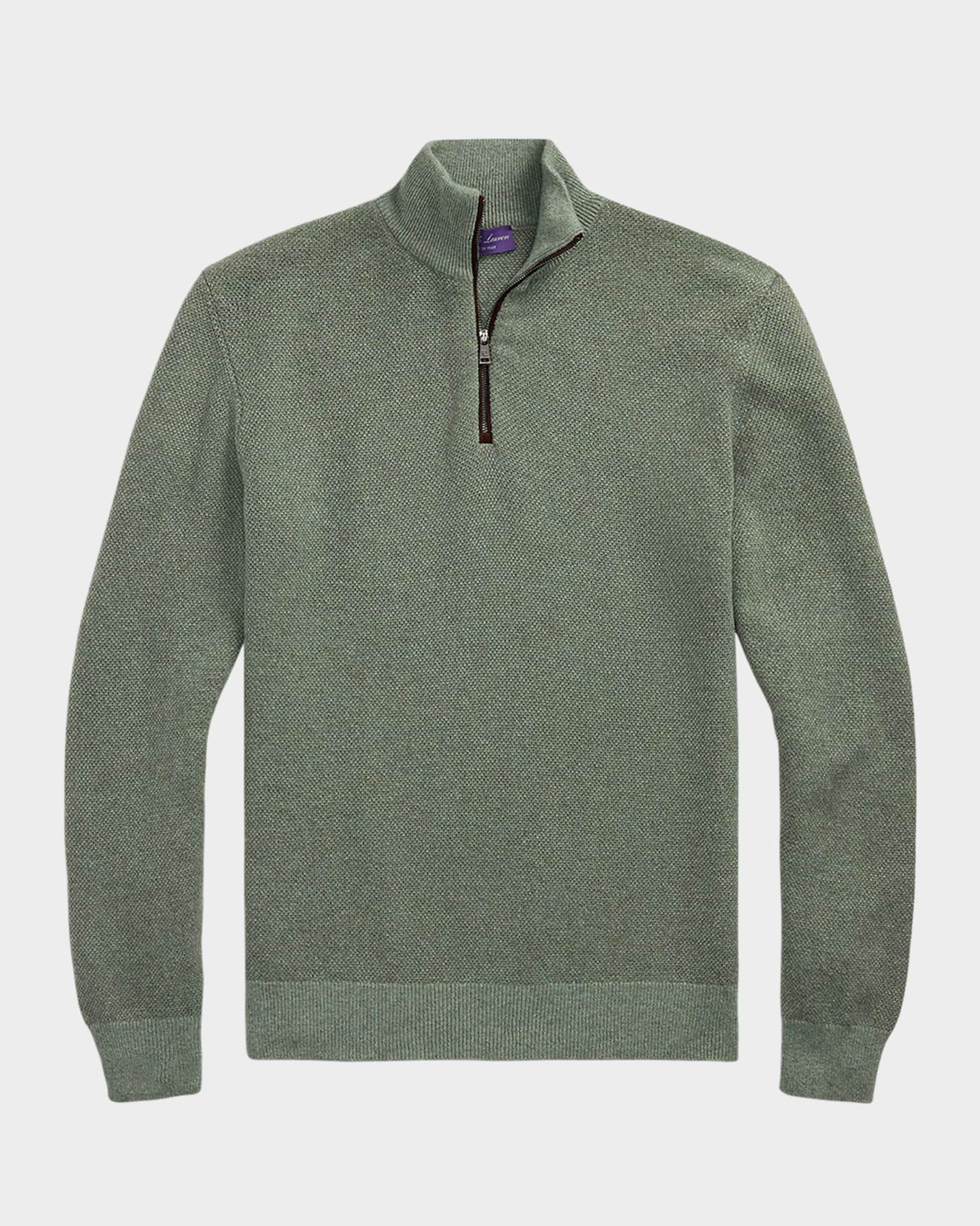 Ralph Lauren Purple Label Men's Birdseye Cashmere Quarter-Zip