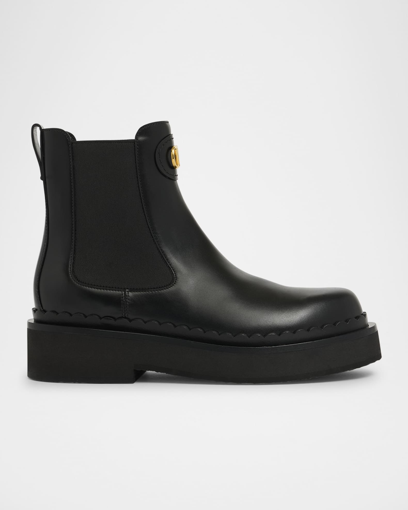 Valentino Garavani VLogo Signature Leather Beatle Chelsea Boots