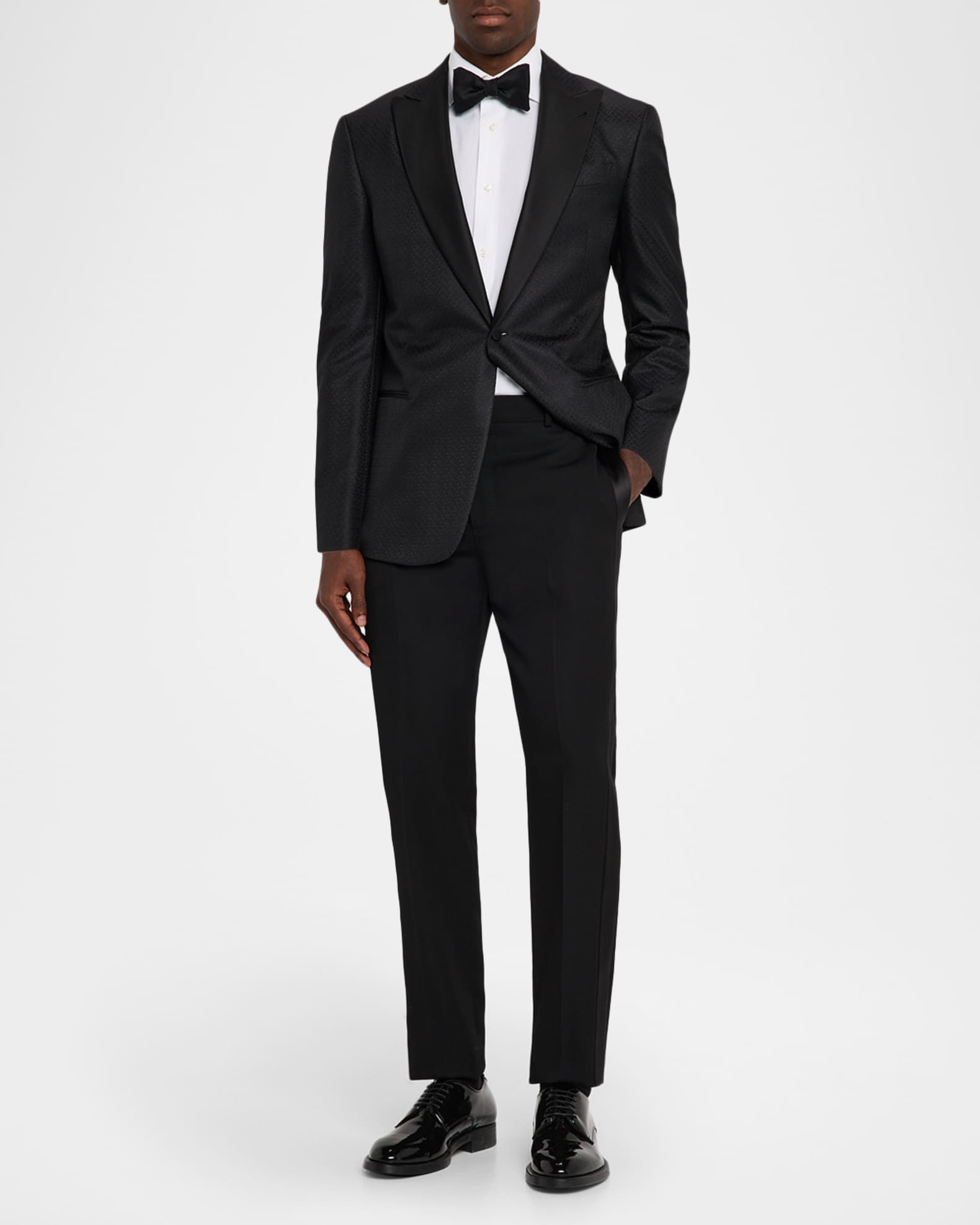 Giorgio Armani Men's Honeycomb Satin Peak Lapel Dinner Jacket