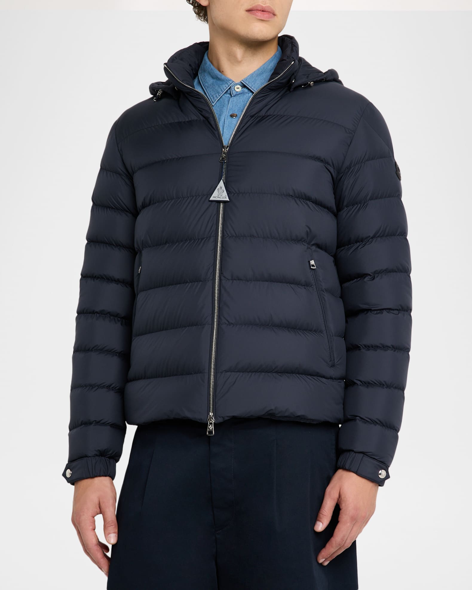 Moncler Men's Arneb Hooded Short Down Puffer Jacket | Neiman Marcus