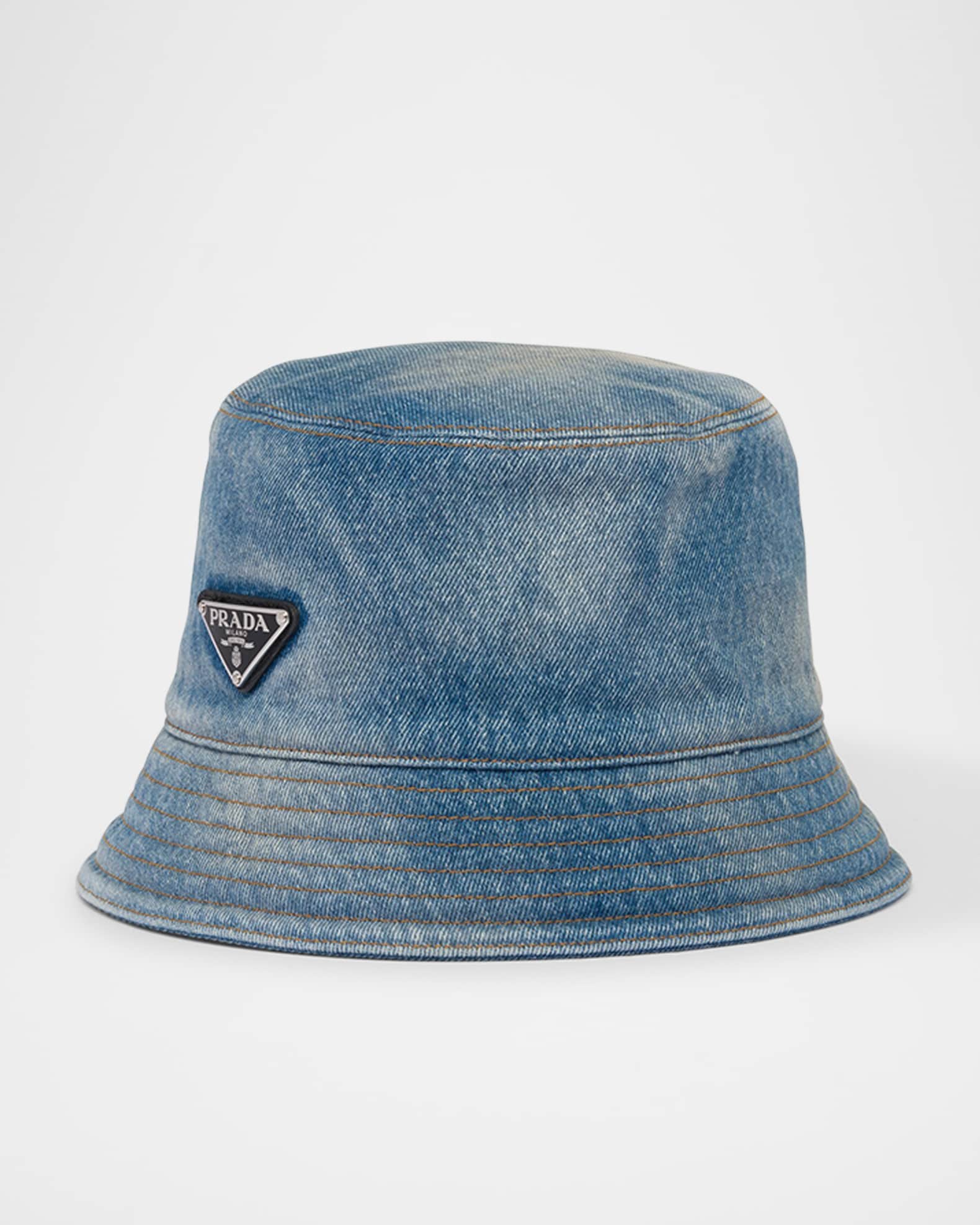 Prada Denim Logo Bucket Hat | Neiman Marcus