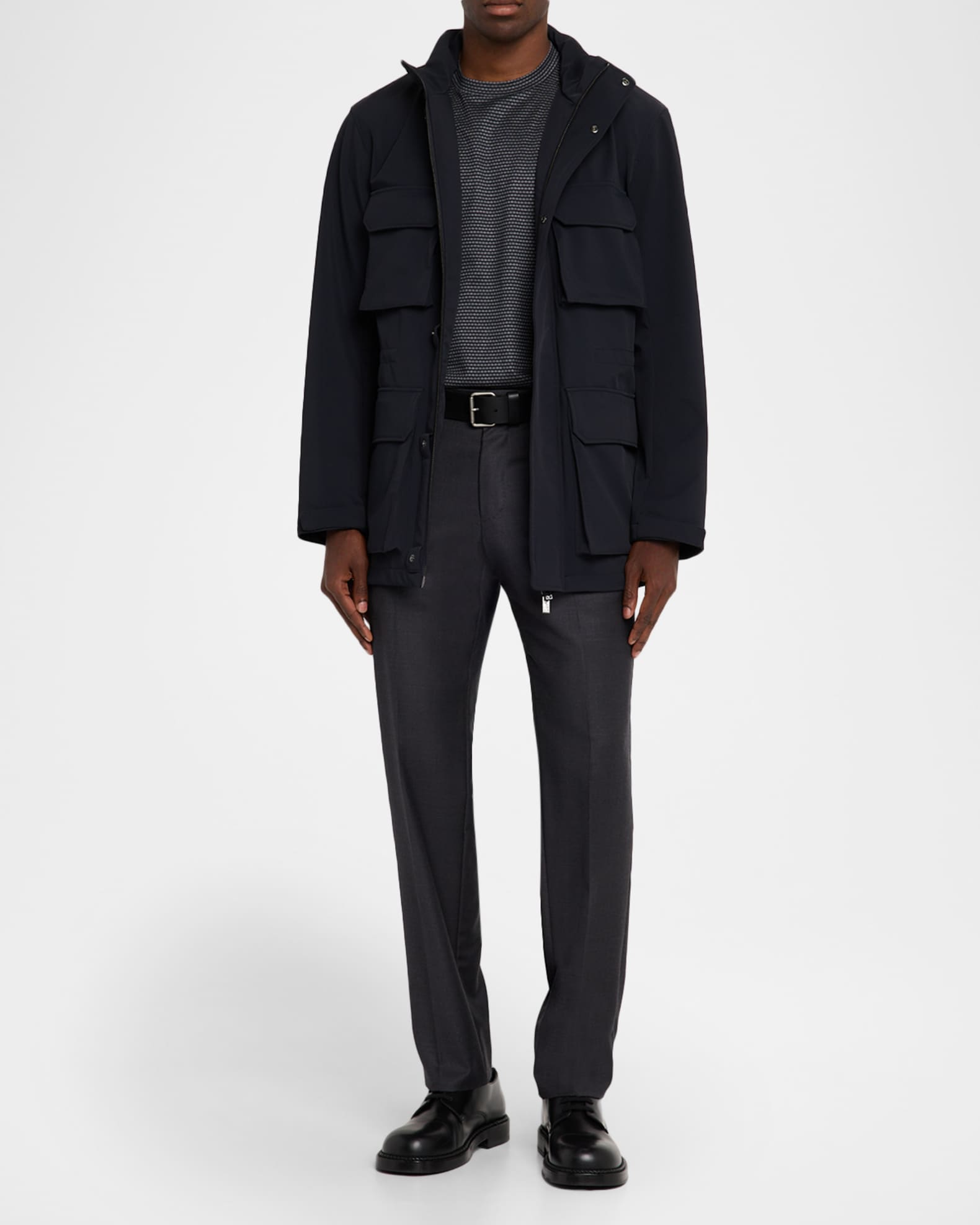 Emporio Armani Men's Nylon Four-Pocket Car Coat | Neiman Marcus