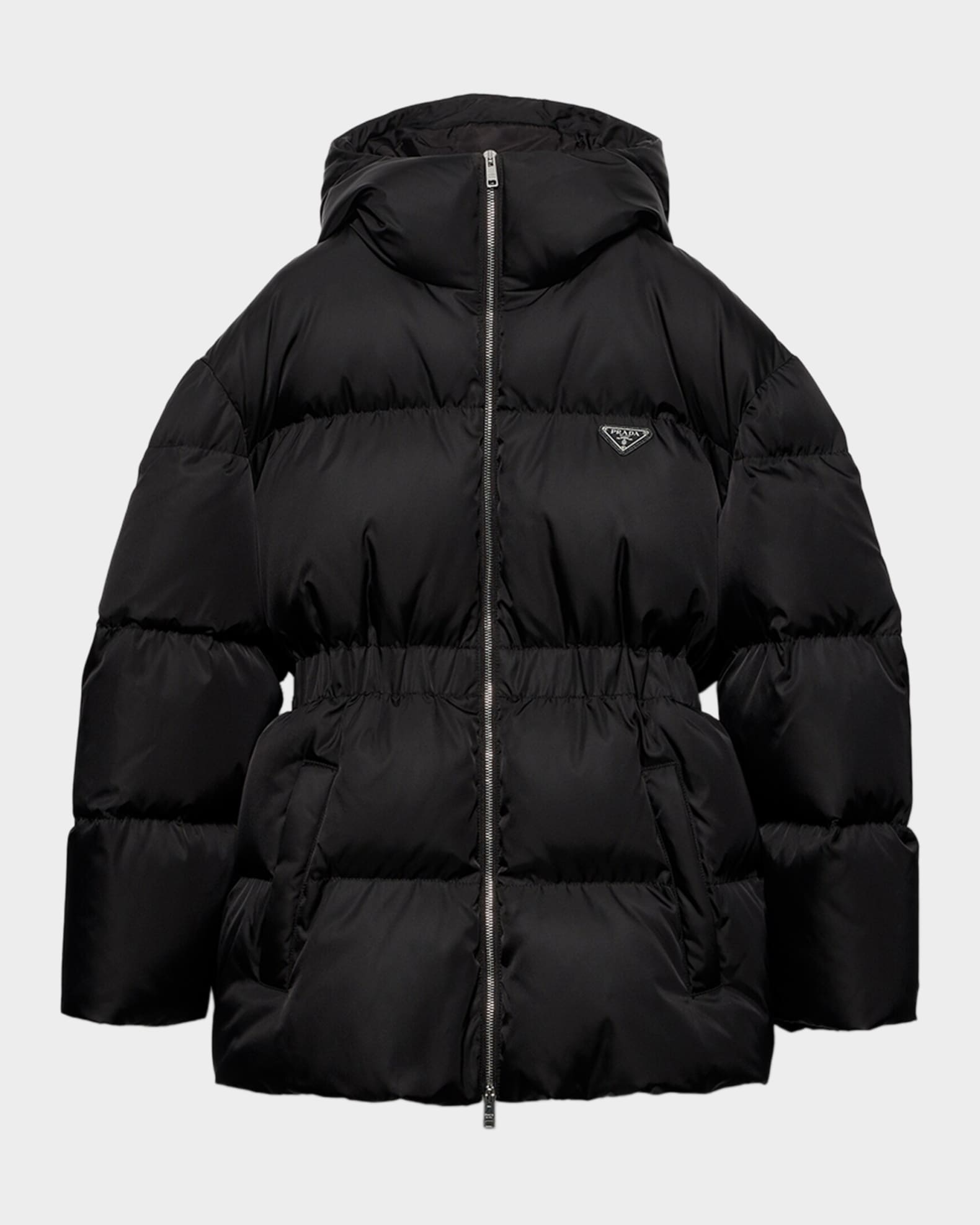 Prada Re-Nylon Hooded Down Jacket | Neiman Marcus