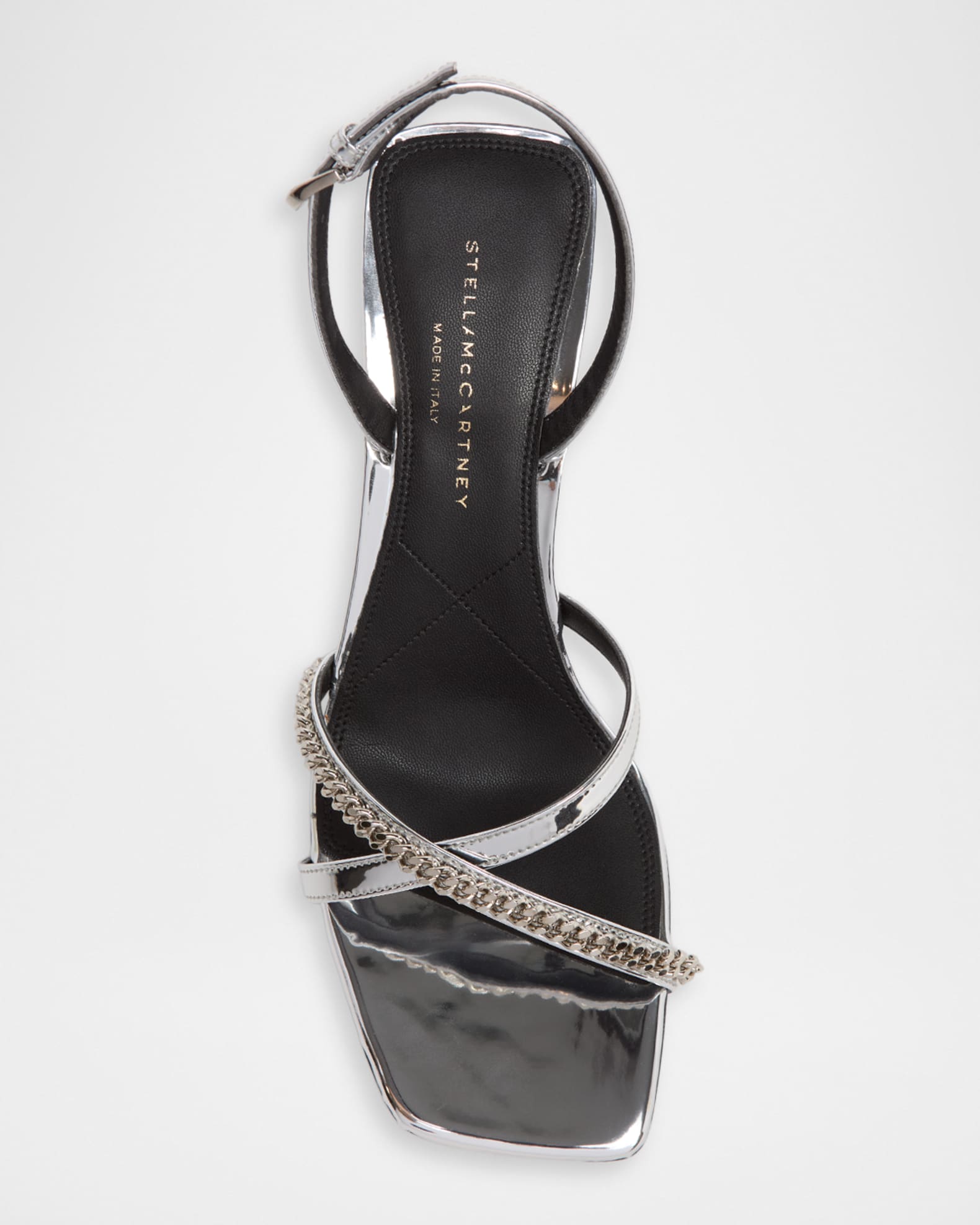 Stella McCartney 65mm Elsa Metallic Sandals | Neiman Marcus