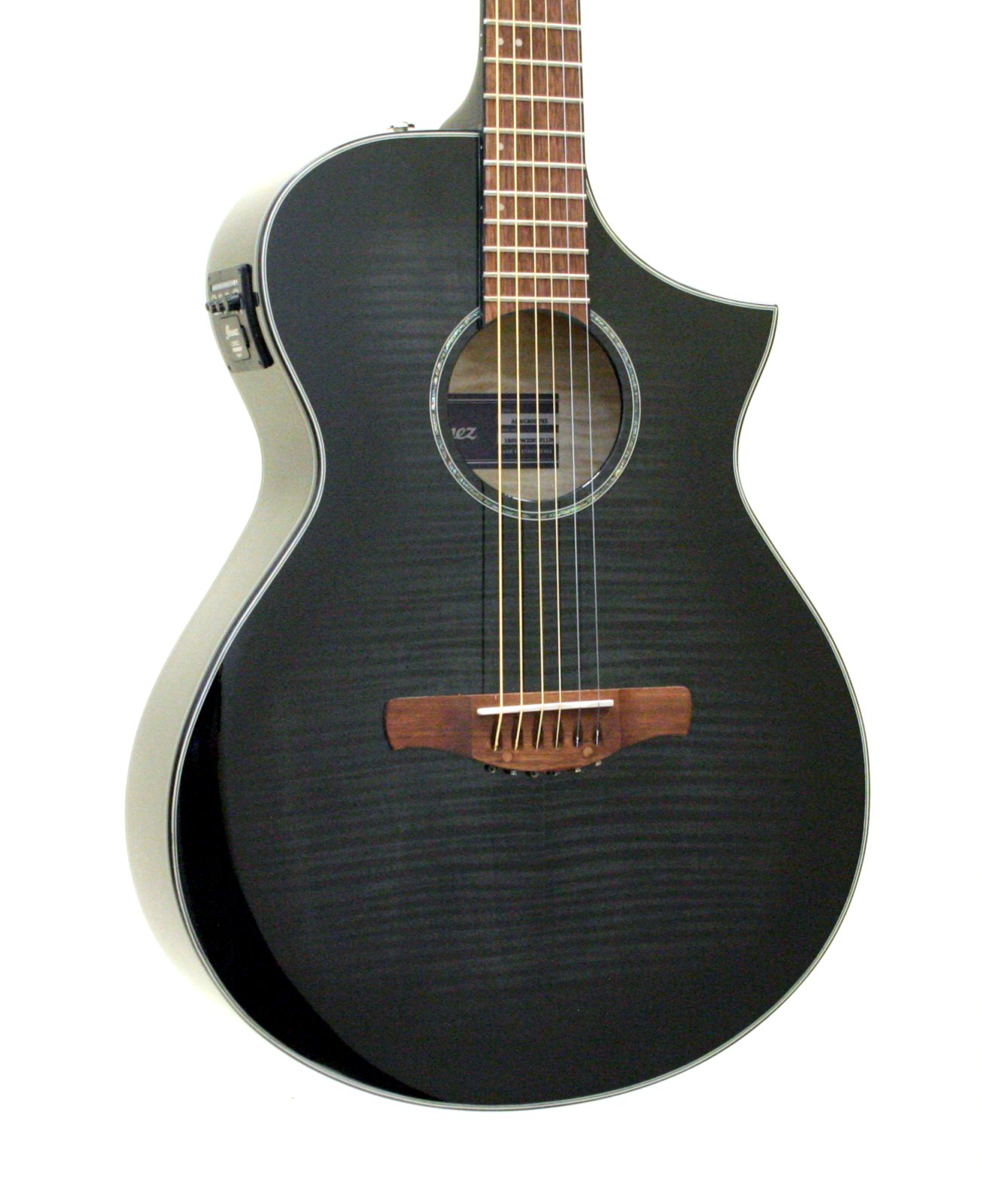 Ibanez AEWC400-TKS Acoustic Electric Guitar Black Flamed Maple
