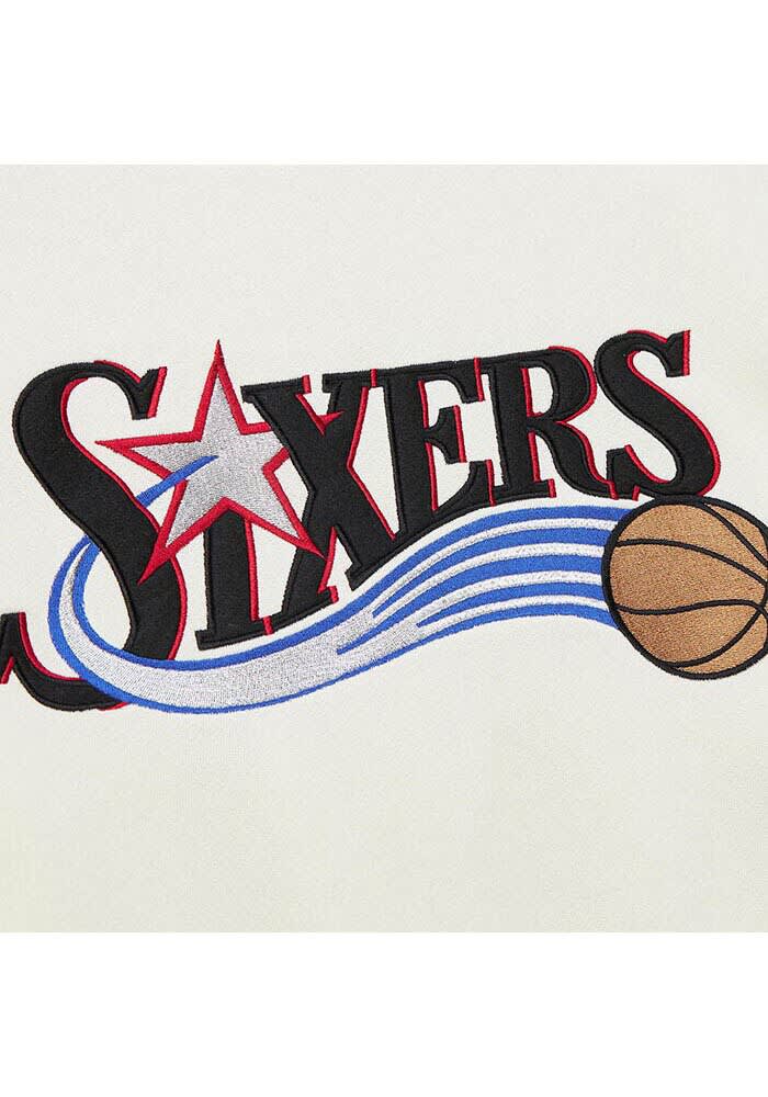 Mitchell and Ness Philadelphia 76ers Mens CREAM Heritage Fleece