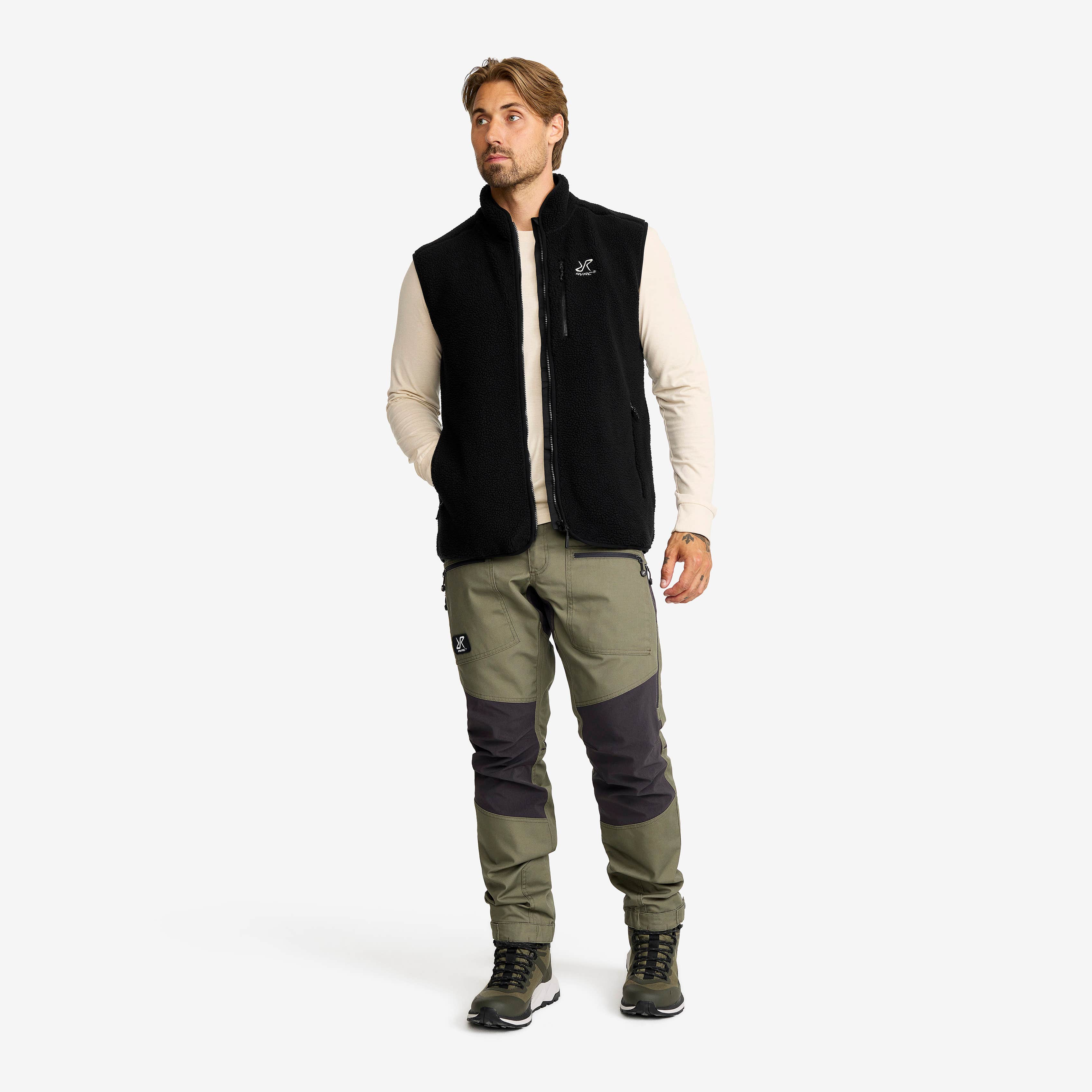 Canyon Full-zip Pile Fleece Gilet Men Black | RevolutionRace