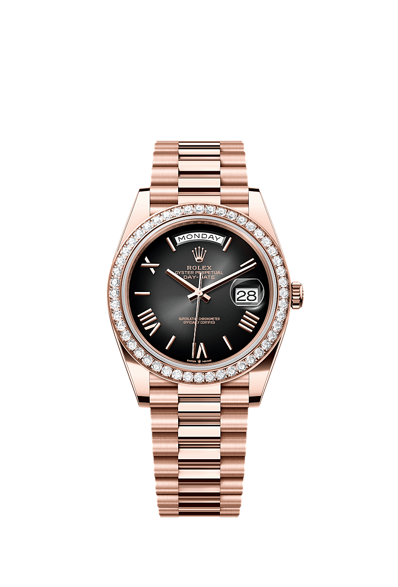 ロレックス デイデイト 40 ウォッチ：18 ct エバーローズゴールド