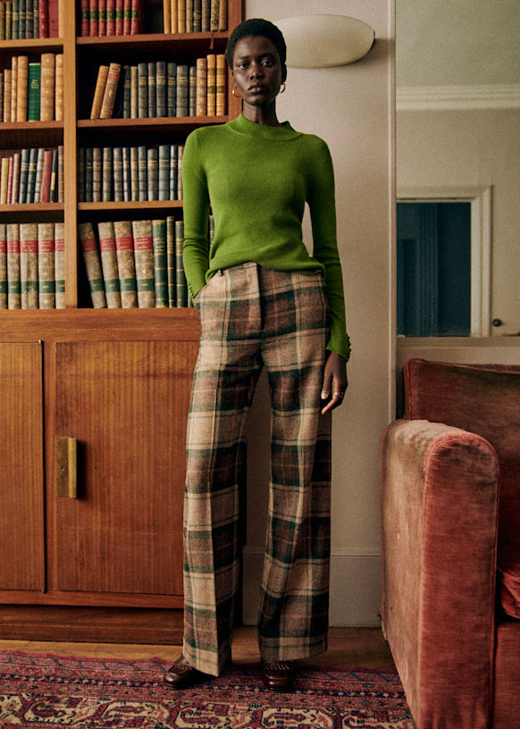 Matheo Trousers - Pink Check Print - Sézane