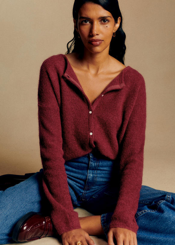 Gaspard Cardigan - Light Beige - Super kid mohair - Sézane