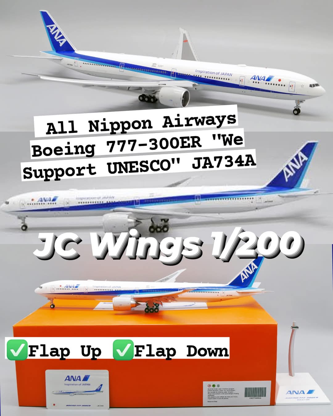 1/200 JC Wings EW277W006/A All Nippon Airways Boeing 777-300ER 
