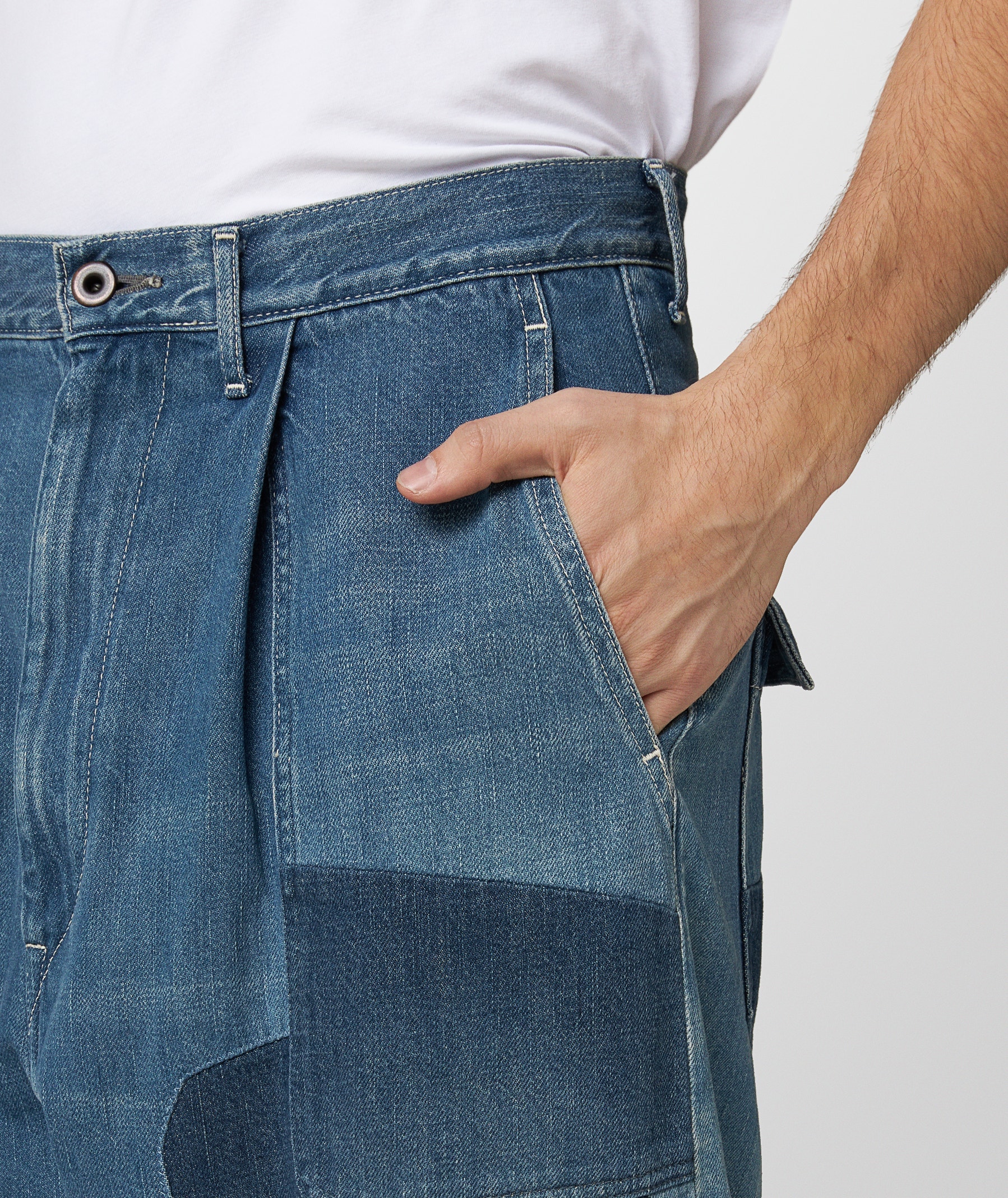 KAPITAL Mining Damaged High Waisted Dakota Jeans in Blue | SVD USA