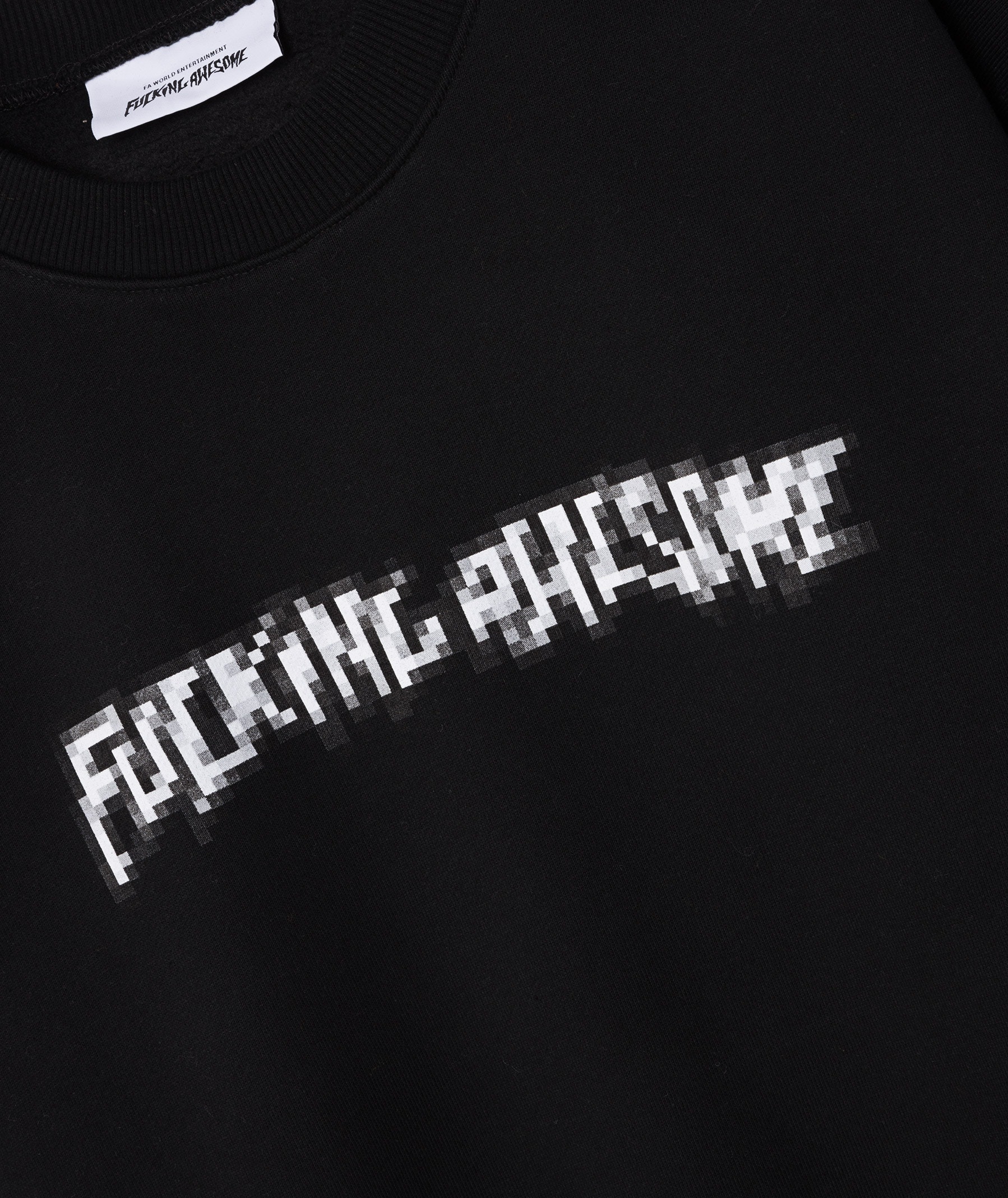 Black Fucking Awesome Pixel Stamp Crewneck | SVD