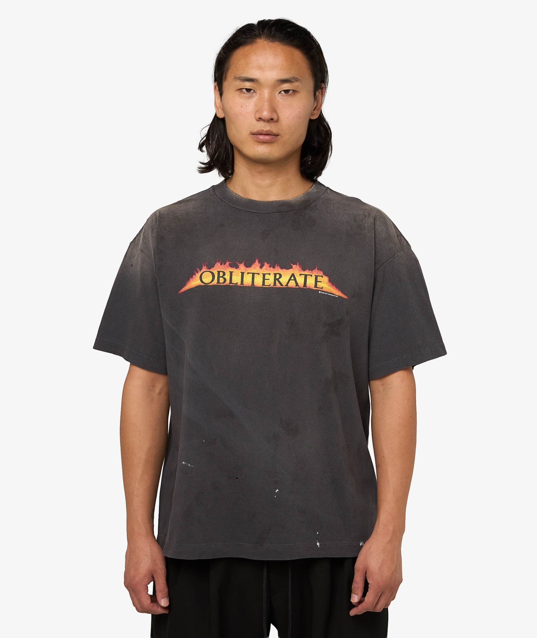 SAINT Mxxxxxx Obliterate Distressed T-Shirt | Charcoal | SVD USA