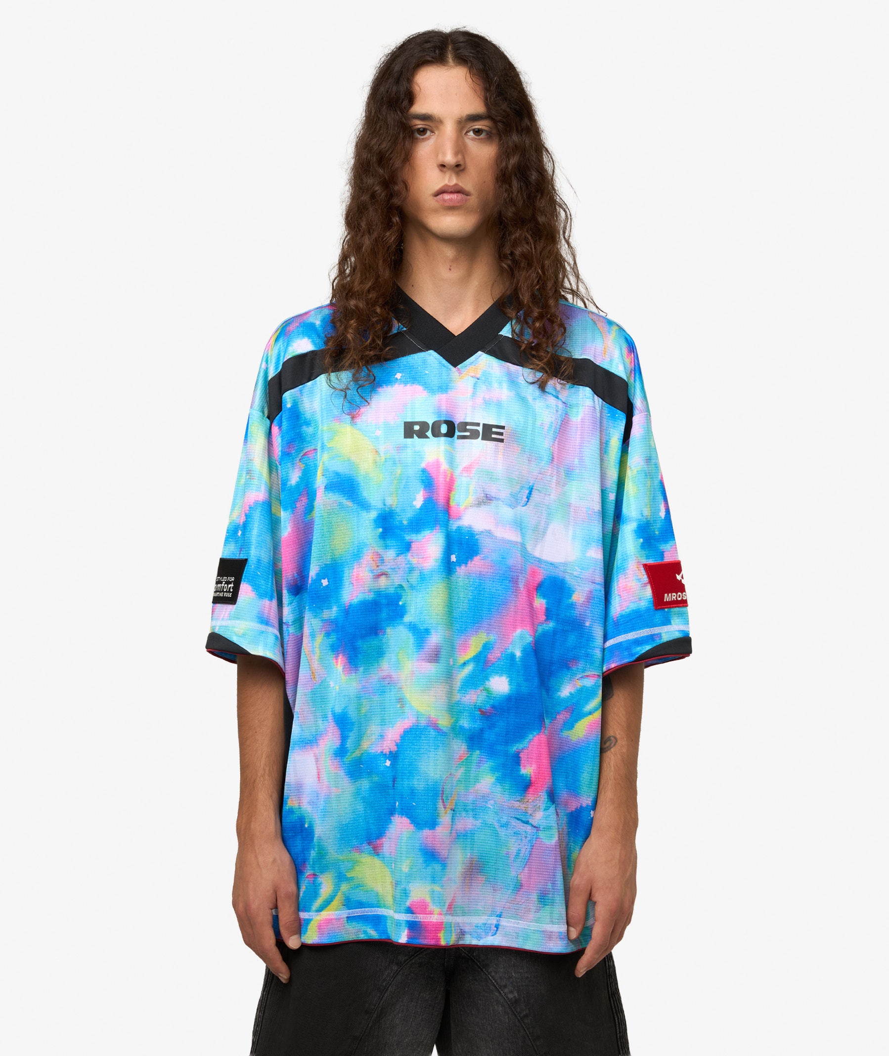 Martine Rose Printed Football Jersey T-Shirt | Blue | SVD USA
