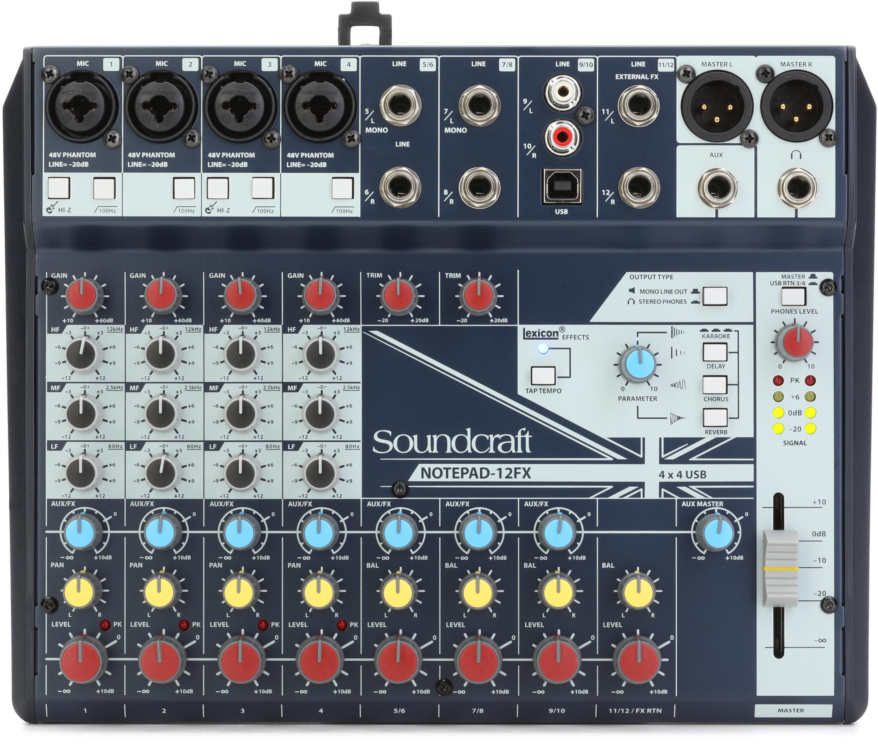 Soundcraft Notepad-12FX 12-channel Analog Mixer with USB | Sweetwater