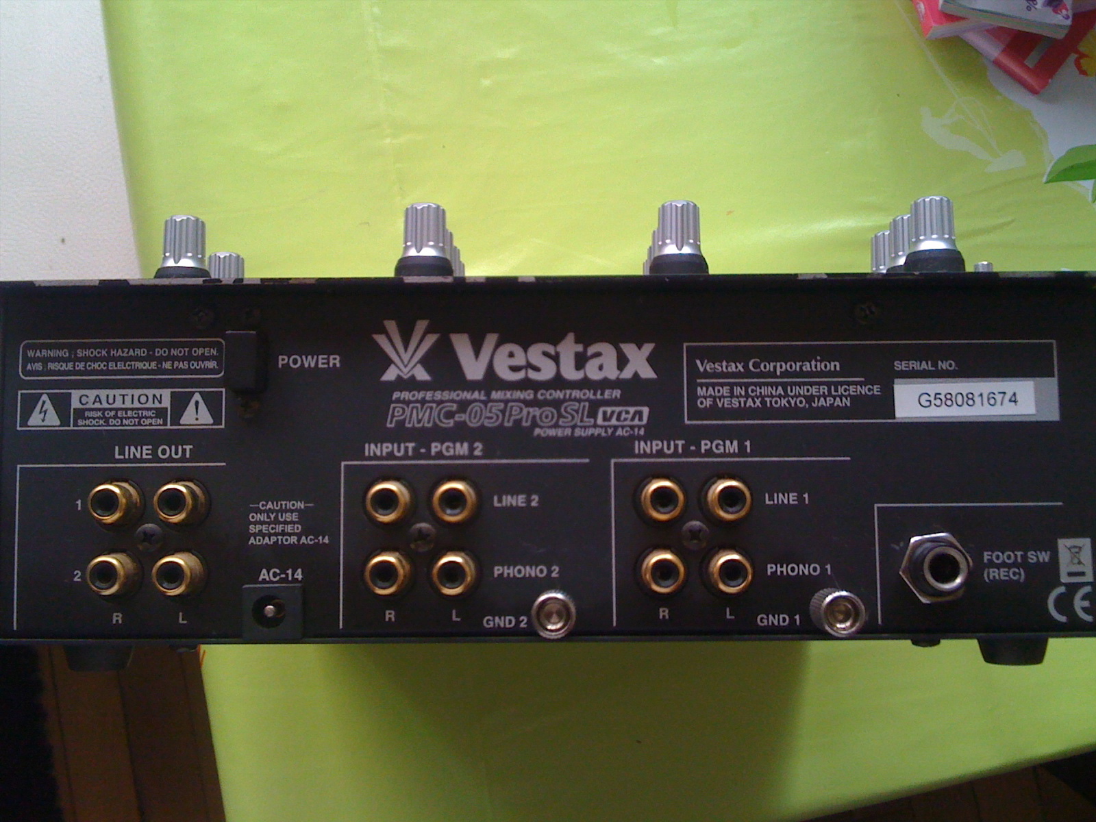 VESTAX PMC-05ProSL フェーダーメンテカットラグ