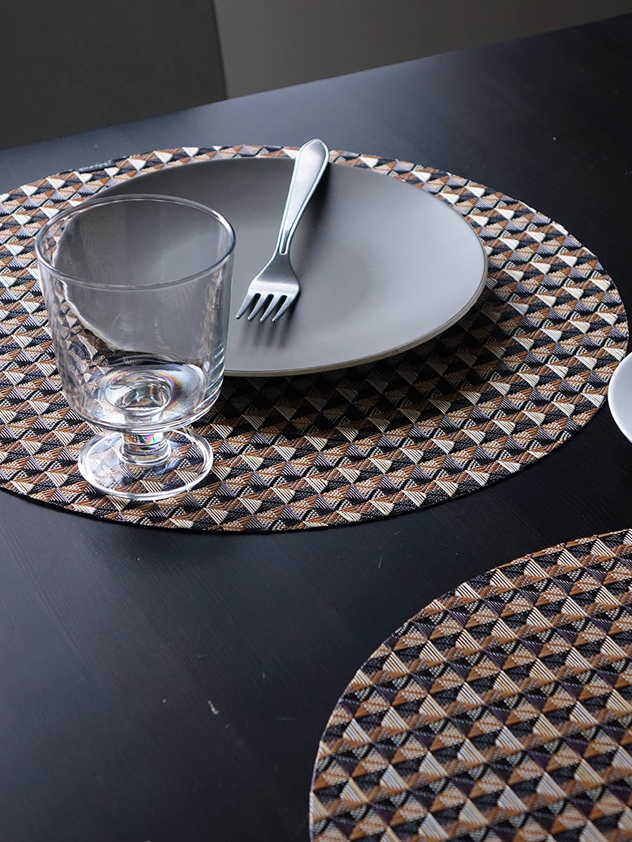 チルウィッチ ランチョンマット クレーン｜茶色のギンガムチェック