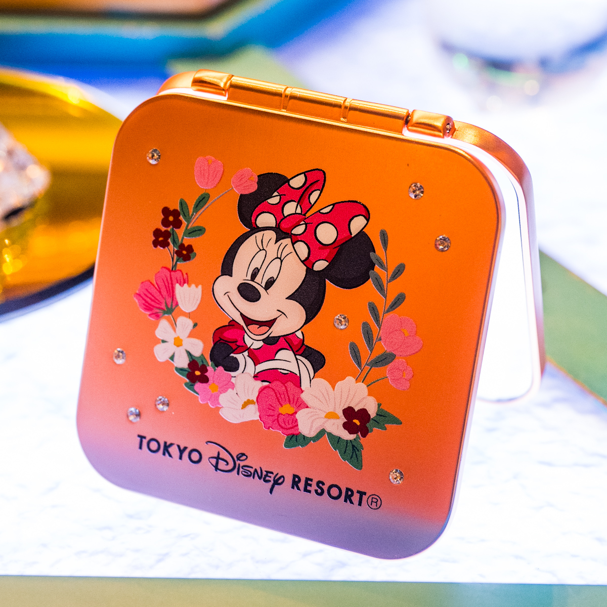 名入れコンパクトミラー 鏡 ミニーのファンダーランド ディズニー