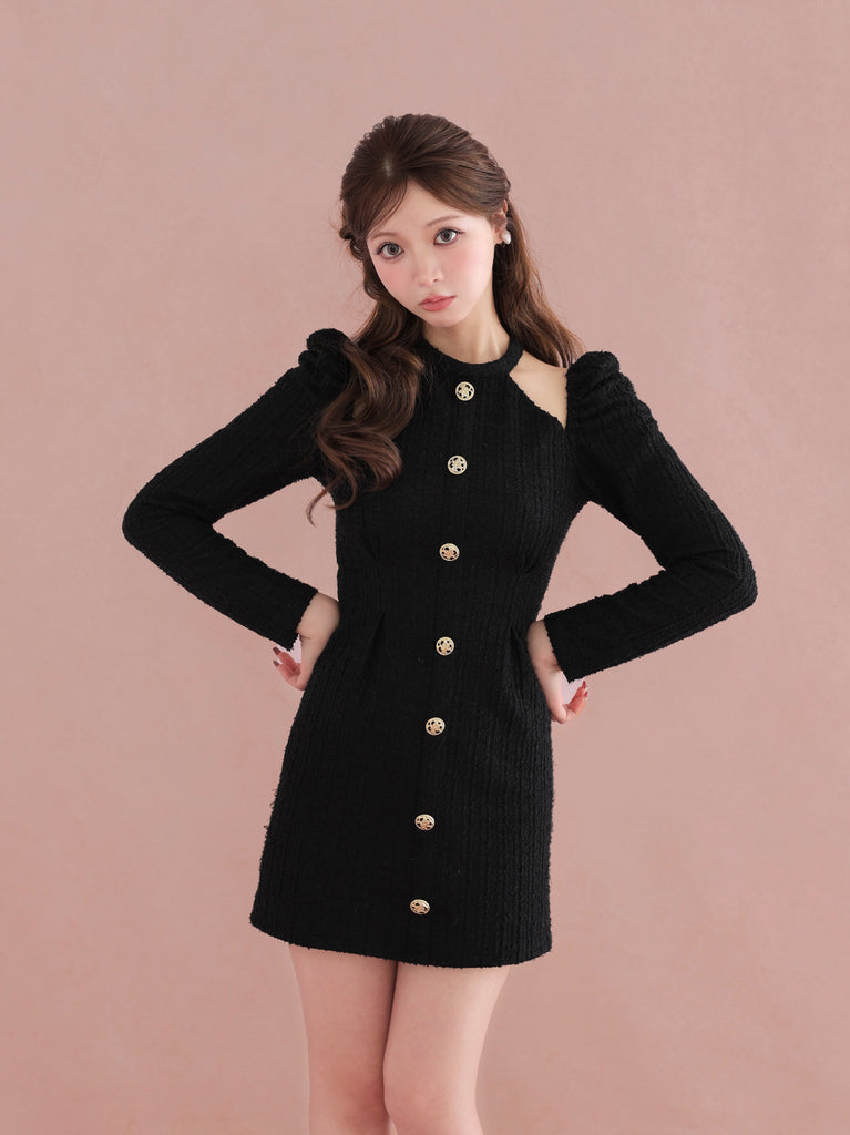 Bell cut tweed mini onepiece(eme10829) – M me eme