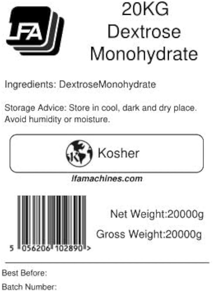 Amazon.com : Dextrose Powder - Bulk 20 kg (44 lb) - Food Grade
