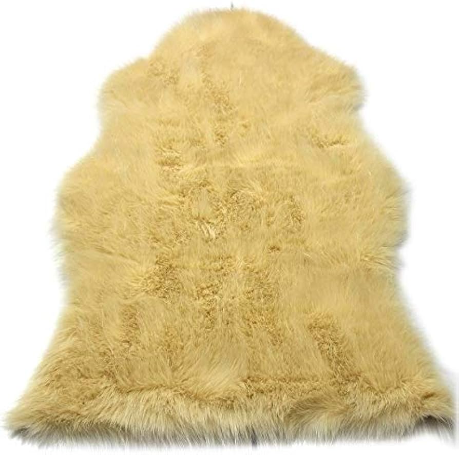 Amazon | ムートンラグ フェイク シープスキン 1.5匹 ムートン
