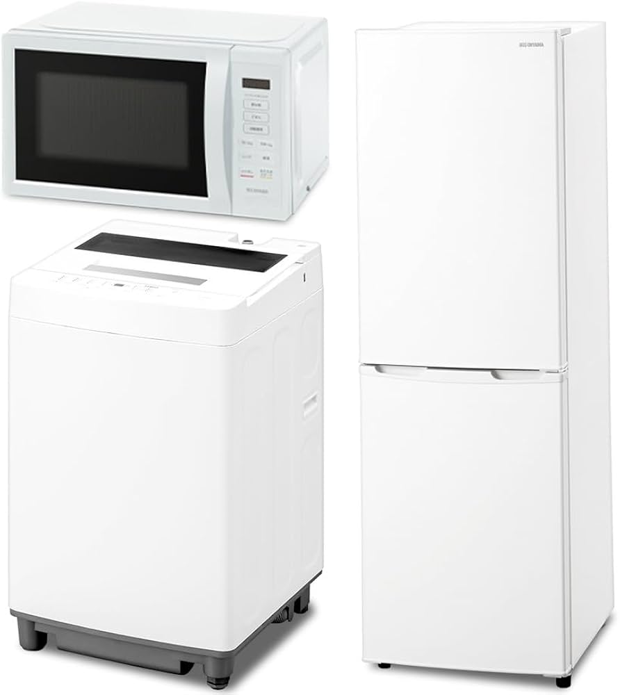 Amazon | アイリスオーヤマ 家電3点セット 冷蔵庫 162L 洗濯機 7kg