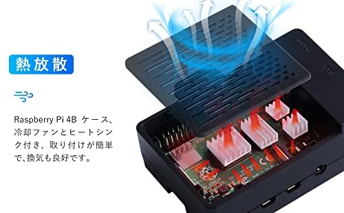 Amazon.co.jp: GeeekPi Raspberry Pi 4 セット ABSケース +、冷却