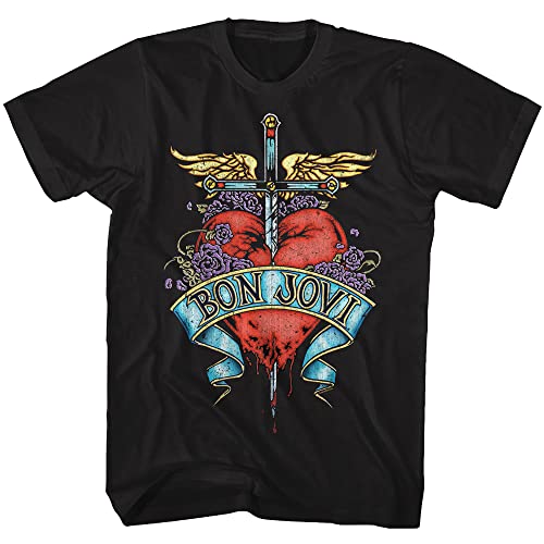 Amazon.com: American Classics Bon Jovi Heart Adult T-Shirt - Black
