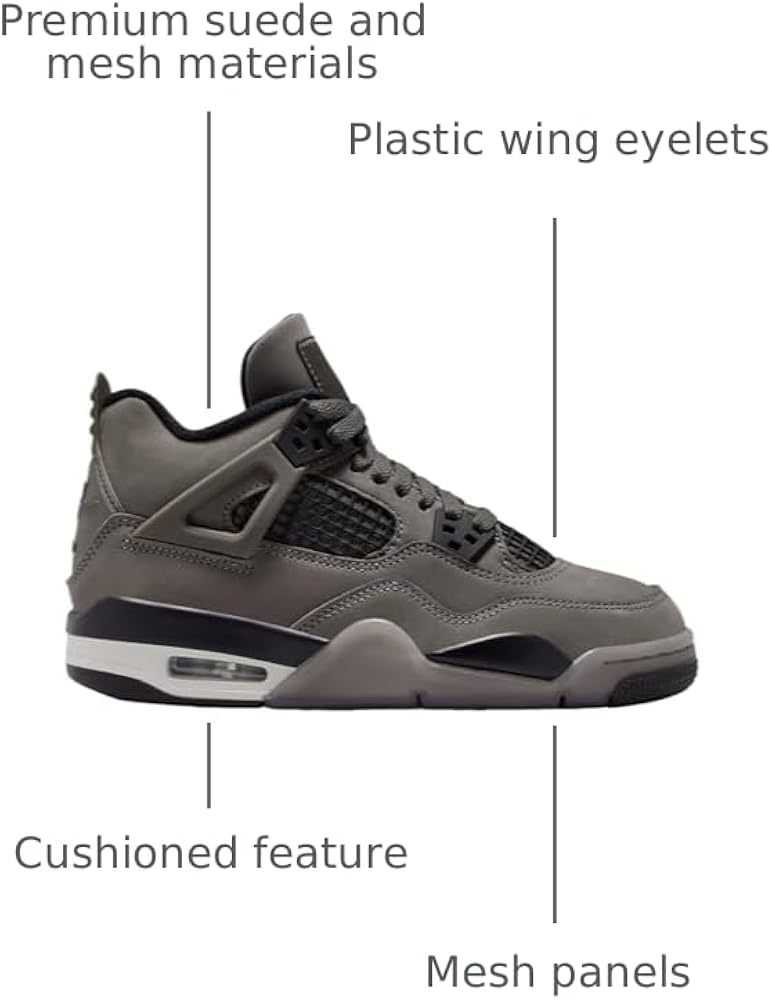 Amazon.com | Kids' Air Jordan 4 Retro in Cave Stone (GS) | Basketball