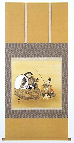 Amazon.co.jp: 加納祥仙『七福神』日本画 恵比寿 大黒天【真筆 掛軸