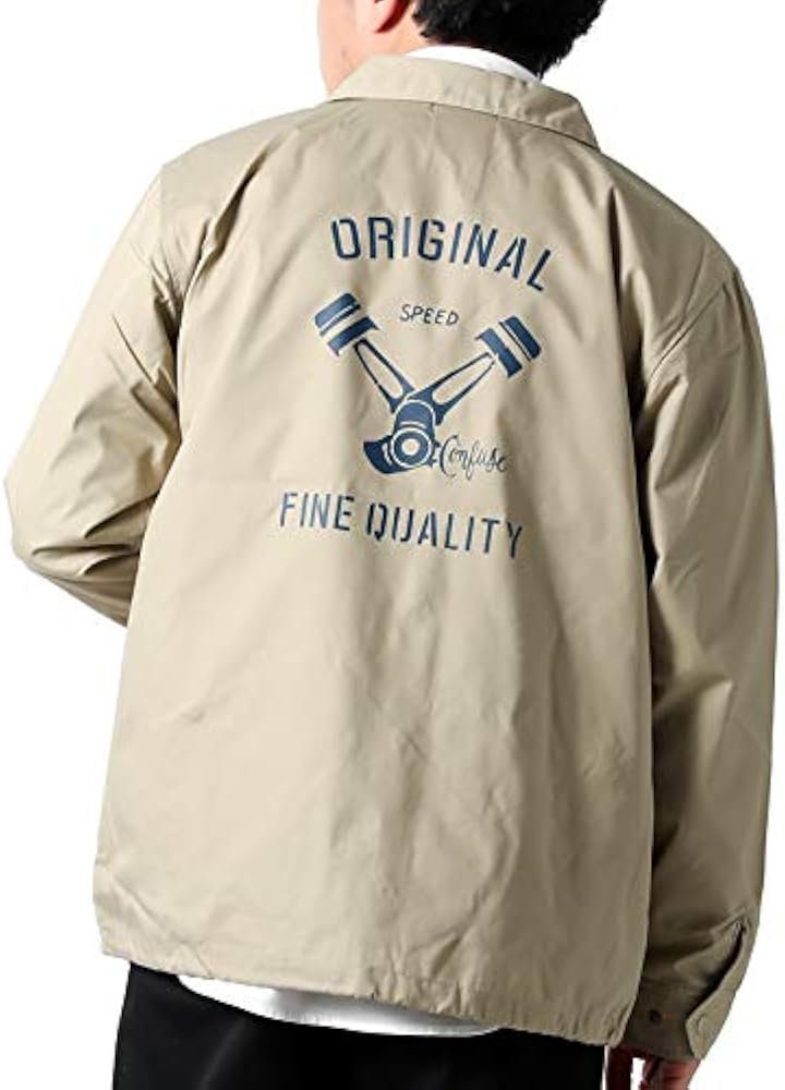 Amazon | [コンフューズ] コーチジャケット メンズ プリント 長袖