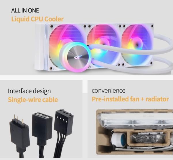 Amazon.co.jp: Darkflash DG360 360MM ARGB AIO CPU液体クーラー、LGA