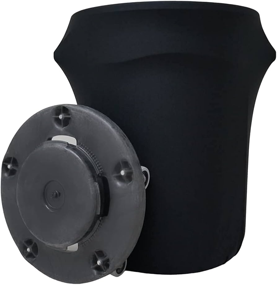 Amazon.com: Spandex & Table Linens Black Spandex Stretch Trash Can
