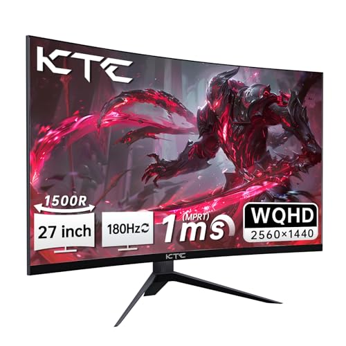 Amazon.co.jp: KTC 27インチ WQHD 180Hz 1ms カーブゲーミングモニター